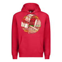 Cardinal african fabric pattern round earrings 2 Premium Hoodie - BundleAndBundleShop