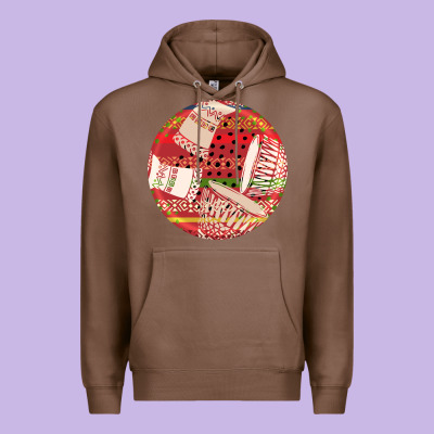 African Fabric Pattern Round Earrings 2 Premium Hoodie Designed By Bundleandbundleshop