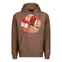 Chestnut african fabric pattern round earrings 2 Premium Hoodie - BundleAndBundleShop
