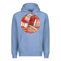 Colony Blue african fabric pattern round earrings 2 Premium Hoodie - BundleAndBundleShop