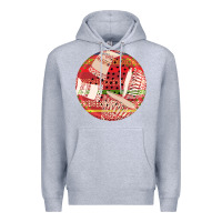 Heather Grey african fabric pattern round earrings 2 Premium Hoodie - BundleAndBundleShop