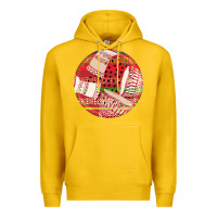 Lemon african fabric pattern round earrings 2 Premium Hoodie - BundleAndBundleShop