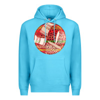 Ocean Blue african fabric pattern round earrings 2 Premium Hoodie - BundleAndBundleShop