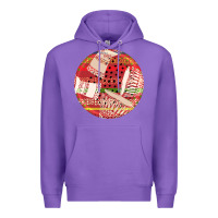 Purple african fabric pattern round earrings 2 Premium Hoodie - BundleAndBundleShop
