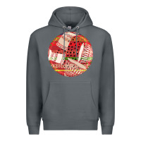 Rock african fabric pattern round earrings 2 Premium Hoodie - BundleAndBundleShop
