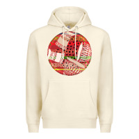Sandshell african fabric pattern round earrings 2 Premium Hoodie - BundleAndBundleShop