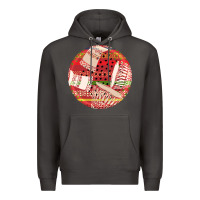 Smoke african fabric pattern round earrings 2 Premium Hoodie - BundleAndBundleShop