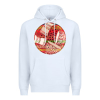 White african fabric pattern round earrings 2 Premium Hoodie - BundleAndBundleShop