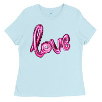 Baby Blue valentine's day love balloon Ladies Tee - RanaPortraitStore