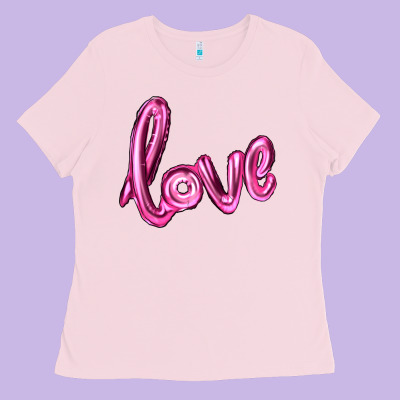 Valentine's Day Love Balloon Ladies Tee Designed By Ranaportraitstore