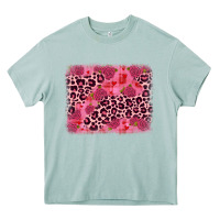 Valentine's Day Roses Leopard Background Heavy Core Tee | Teevron