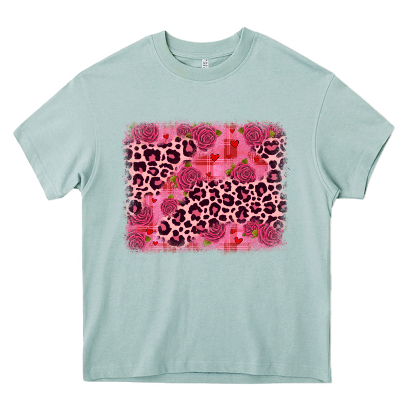 Valentine's Day Roses Leopard Background Heavy Core Tee by JahusDesignShop | Teevron