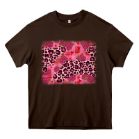 Chocolate Brown valentine's day roses leopard background Heavy Core Tee - JahusDesignShop