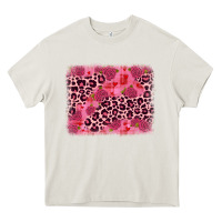 Cream valentine's day roses leopard background Heavy Core Tee - JahusDesignShop