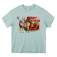 Arona Merry Christmas Deer Heavy Core Tee - LillyAllenDesigns