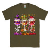 Army Green Hallothanksmas wine glasses Classic Tee - NancyCooperArtShop
