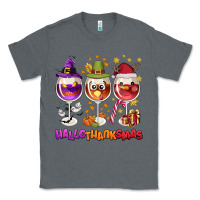 Charcoal Heather Hallothanksmas wine glasses Classic Tee - NancyCooperArtShop