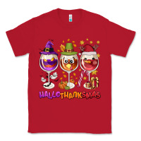 Red Hallothanksmas wine glasses Classic Tee - NancyCooperArtShop