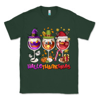 Sports Green Hallothanksmas wine glasses Classic Tee - NancyCooperArtShop