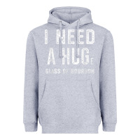 Heather Grey I Need a HUGe Glass of Bourbon T Shirt Bourbon Gifts for Him Heavyweight Hoodie - minhPixels