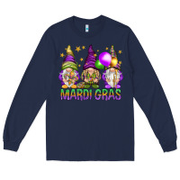 Navy mardi gras with gnomies Long Sleeve Tee - HowdyJamesFarm