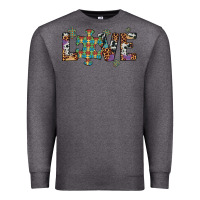 Charcoal Heather love autism awareness leopard cowhide Premium Sweatshirt - Artiststas