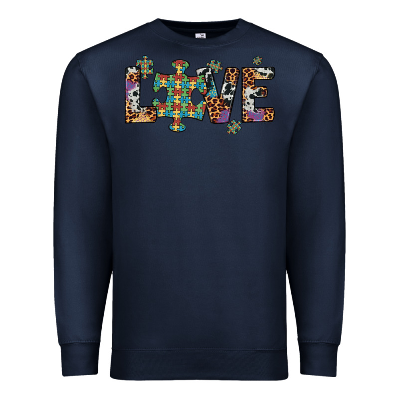 Love Autism Awareness Leopard Cowhide Premium Sweatshirt by Artiststas | Teevron