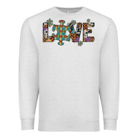 Oatmeal Heather love autism awareness leopard cowhide Premium Sweatshirt - Artiststas