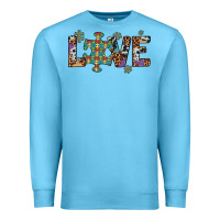 Ocean Blue love autism awareness leopard cowhide Premium Sweatshirt - Artiststas