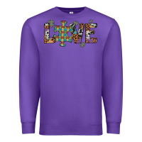 Purple love autism awareness leopard cowhide Premium Sweatshirt - Artiststas