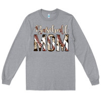 Heather Grey baseball mom Long Sleeve Tee - Jasminsmagicworld