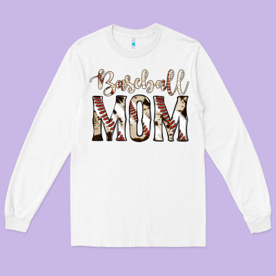 Baseball Mom Long Sleeve Tee Designed By Jasminsmagicworld