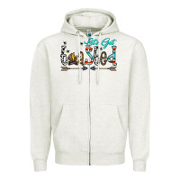 Oatmeal Heather let's get toasted Zipper Hoodie - CowhideDigitalArt