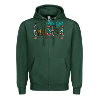 Sports Green let's get toasted Zipper Hoodie - CowhideDigitalArt