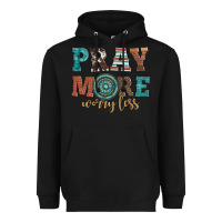 Black pray more worry less Heavyweight Hoodie - Artiststas
