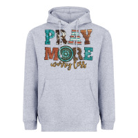 Heather Grey pray more worry less Heavyweight Hoodie - Artiststas