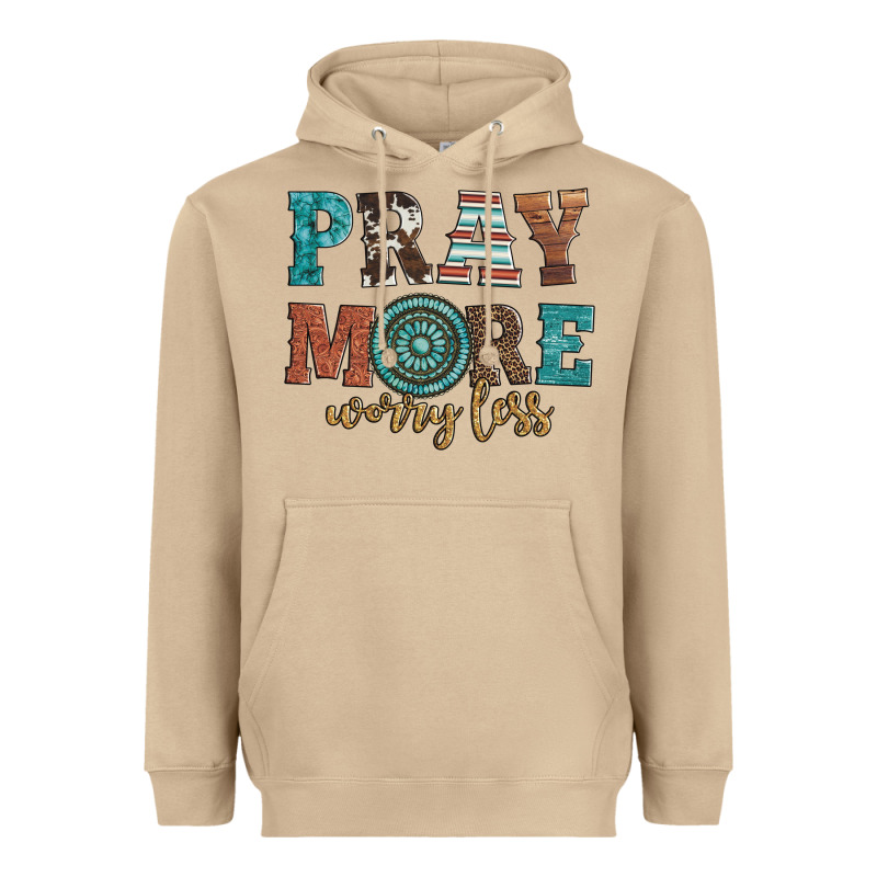 Pray More Worry Less Heavyweight Hoodie by Artiststas | Teevron