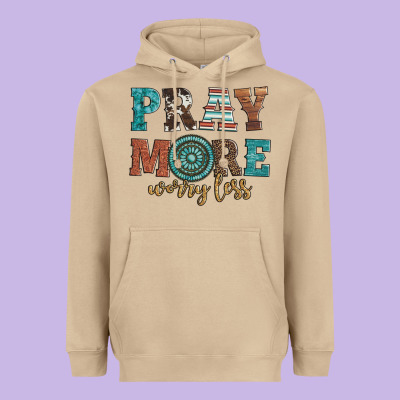 Pray More Worry Less Heavyweight Hoodie Designed By Artiststas