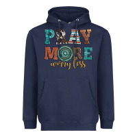 Navy pray more worry less Heavyweight Hoodie - Artiststas
