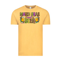 Vintage Mustard Mardi Gras and beer Vintage Tee - HowdyJamesFarm