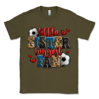 Army Green little sister biggest fan soccer Classic Tee - Jasminsmagicworld