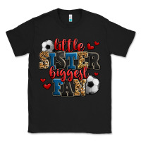 Black little sister biggest fan soccer Classic Tee - Jasminsmagicworld