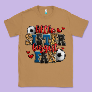 Little Sister Biggest Fan Soccer Classic Tee Designed By Jasminsmagicworld