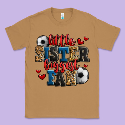Little Sister Biggest Fan Soccer Classic Tee Designed By Jasminsmagicworld