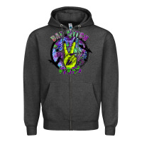Charcoal Heather bad witch vibes Zipper Hoodie - SublimationCraftShop