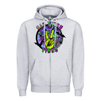 Heather Grey bad witch vibes Zipper Hoodie - SublimationCraftShop