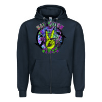 Navy bad witch vibes Zipper Hoodie - SublimationCraftShop