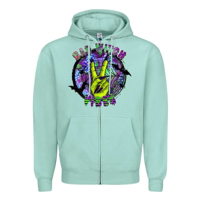 Bad Witch Vibes Zipper Hoodie by SublimationCraftShop | Teevron