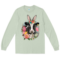 Matcha Happy Easter Cow Easter Day Long Sleeve Tee - CowGirlArtShop