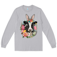 Moon Dust Happy Easter Cow Easter Day Long Sleeve Tee - CowGirlArtShop